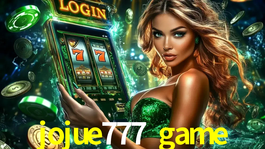 Mulher com tema verde apresentando o aplicativo do cassino jojue777 game com um jogo de slot de 777, cercada por fichas de cassino e uma aura de sorte.
